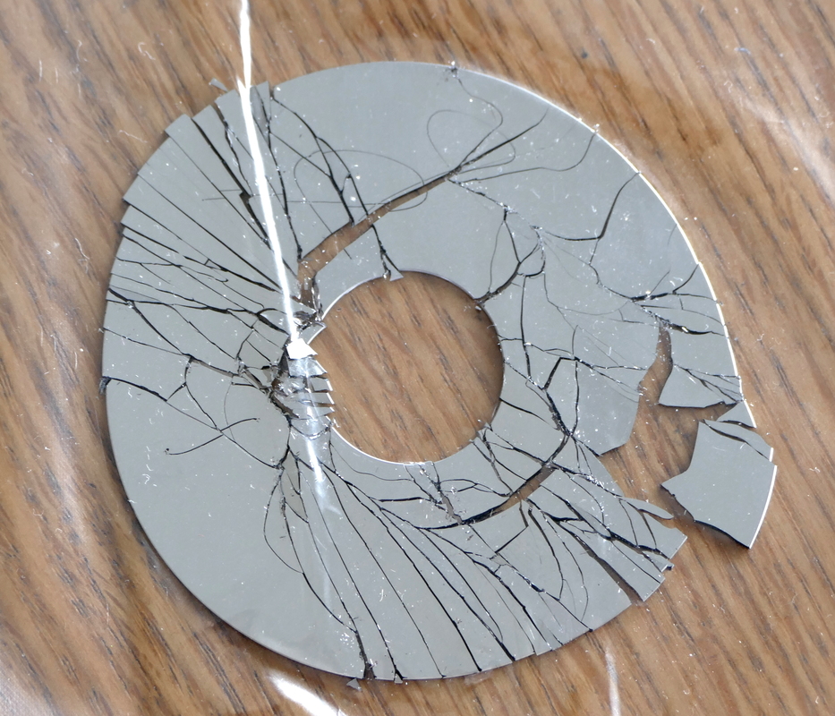 shattered hard drive platter