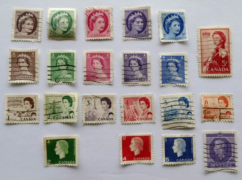 Canadian stamps with Queen Elizabeth II on them