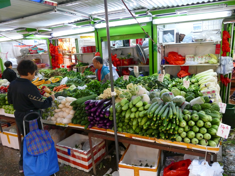 Vegetables for sale at a street market
