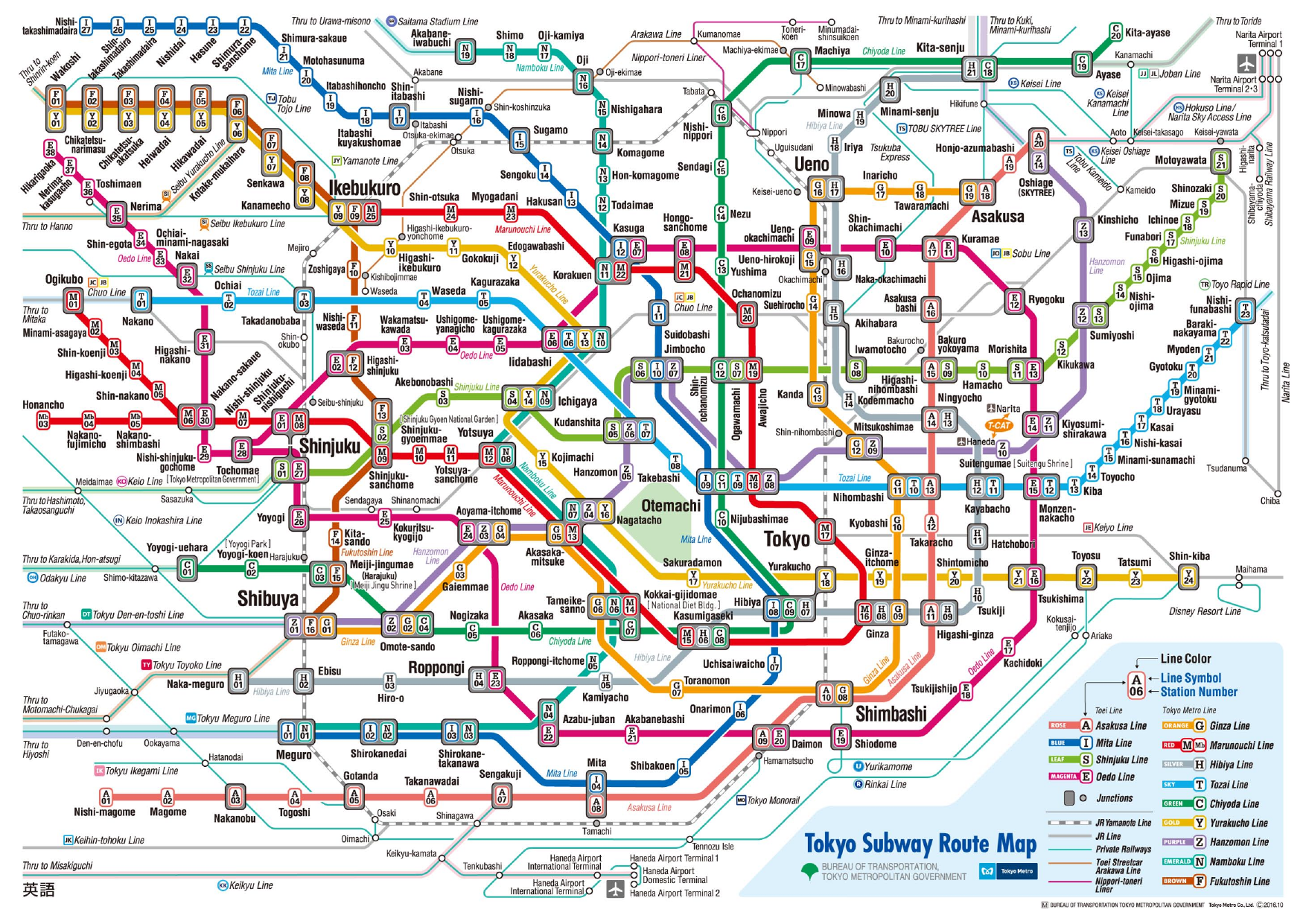 the Tokyo subway map (complex)