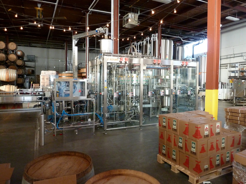 the majority of the building is occupied by the brewing tanks - plus kegs and a bottling machine