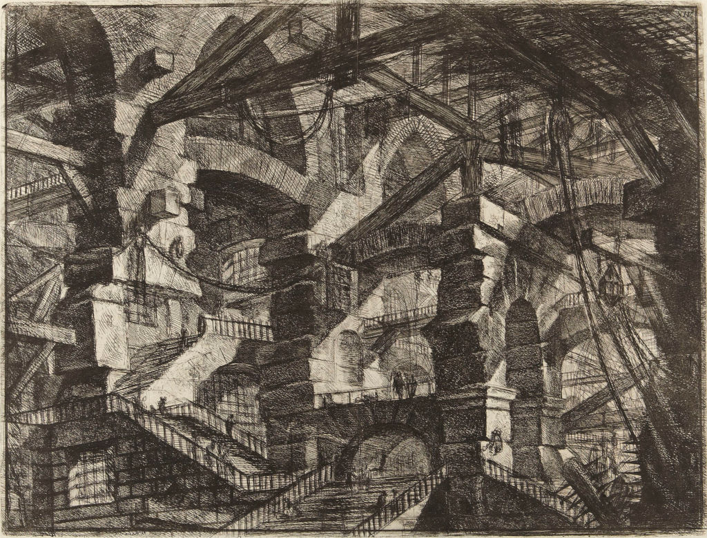 pen(?) etching of 'The Gothic Arch' by Piranesi