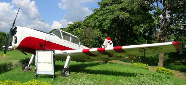 A De Havilland Chipmunk aircraft in the colours of the Royal Thai Air Force