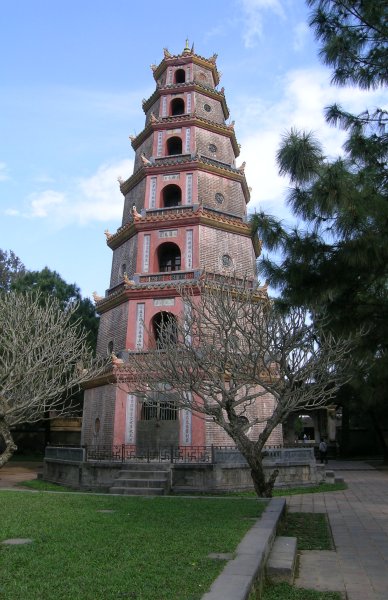 The octagonal tower of Thien Mu Pagoda
