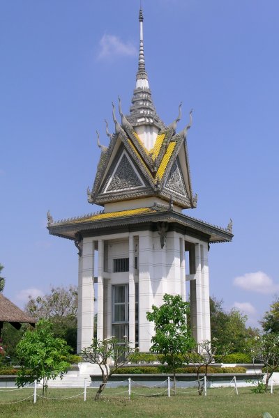 Memorial pagoda at the Killing Fields