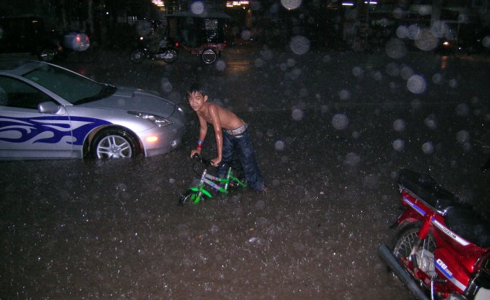 Bicycling in 15cm of water