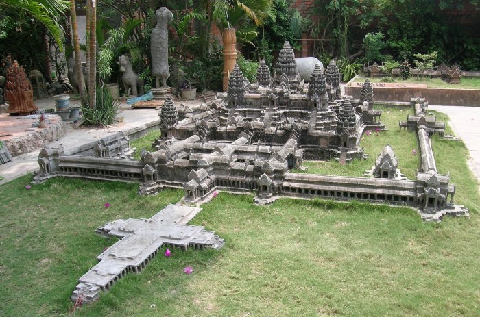 A large miniature model of Angkor Wat